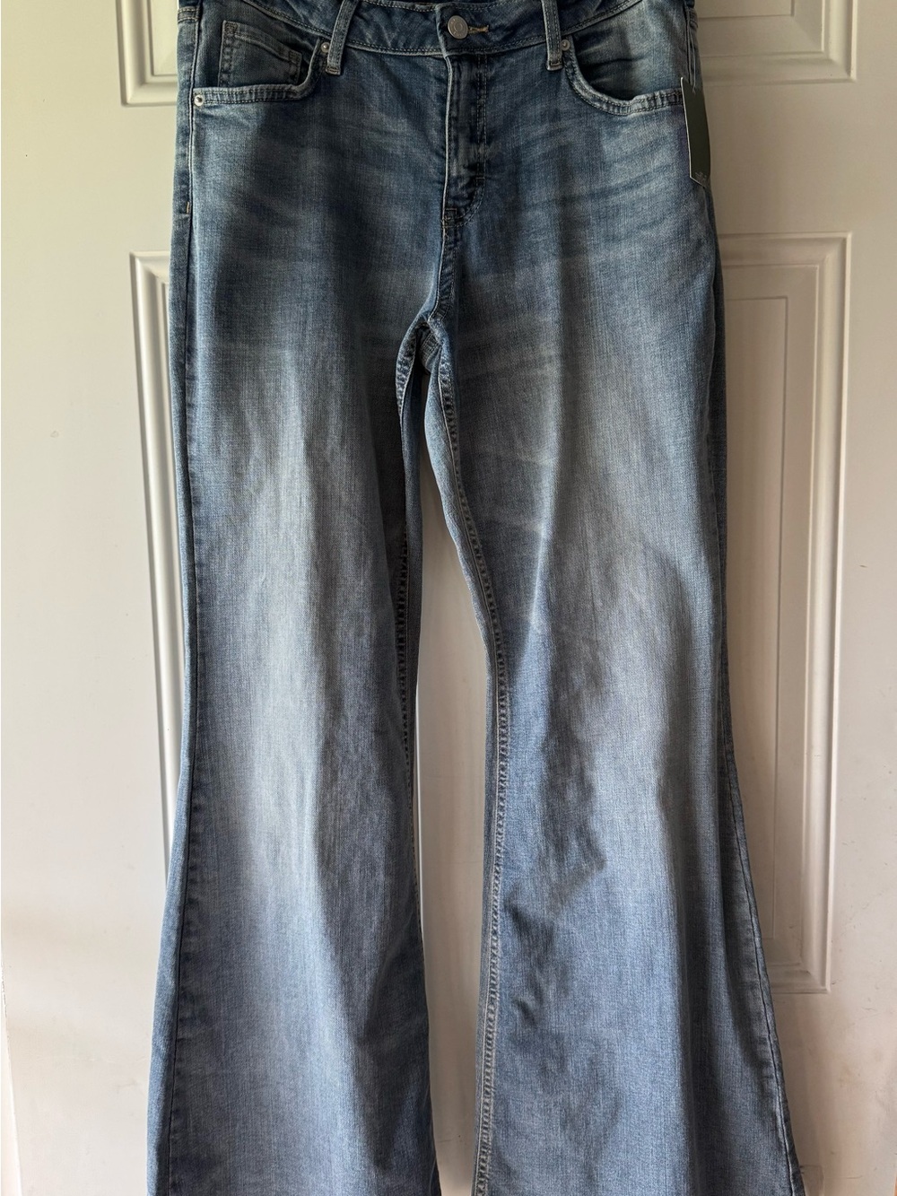 wild fable Women's Washed Blue Flare Jeans